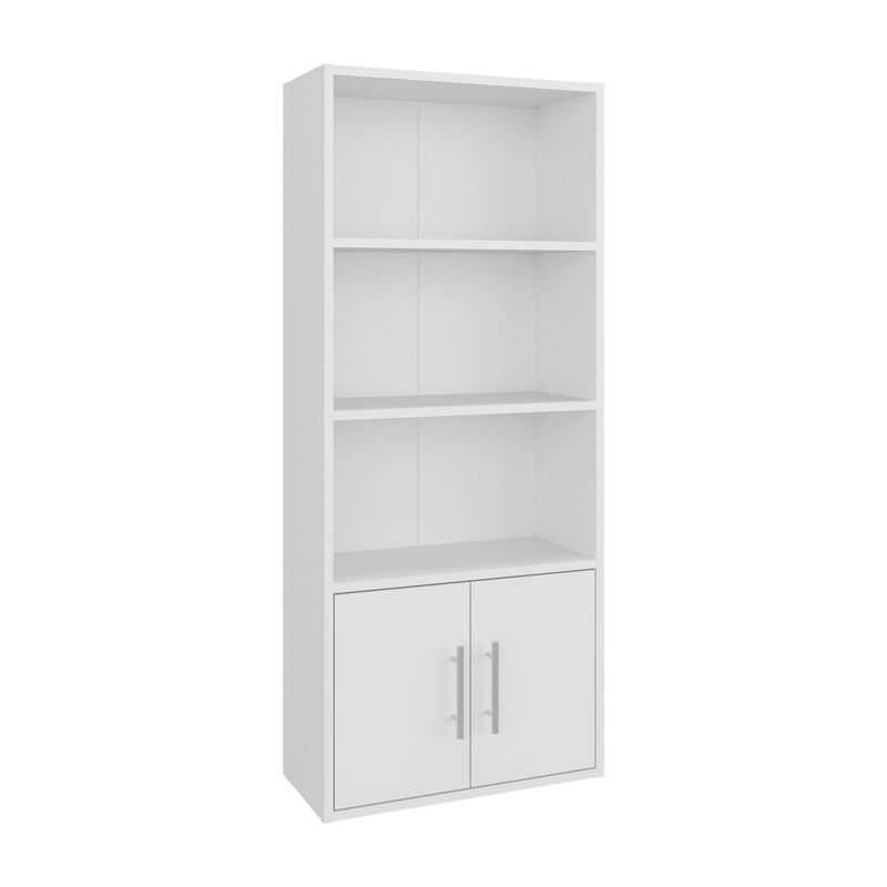 FMFURNITURE - Biblioteca 2 Puertas 4 Niveles Blanco