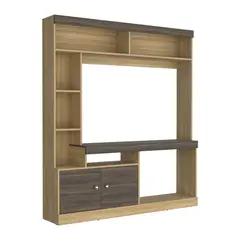 FMFURNITURE - Estante Tv 65 1806X180X303 Cm Café Claro Y Café Oscuro