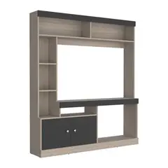 FMFURNITURE - Estante Tv 65 1806X180X303 Cm Café Beige Y Negro