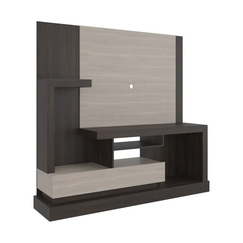 FMFURNITURE - Estante Tv 55 1 Puerta 180X1722X415 Cm Café Claro