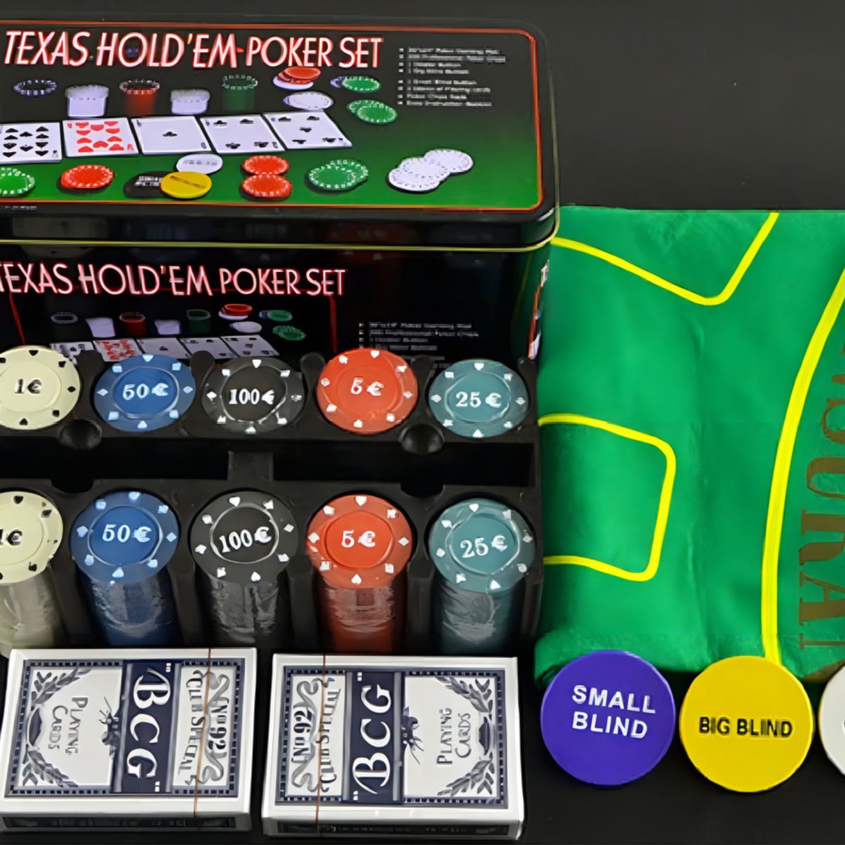 GENERICO - Juego de Póker Completo – Set Profesional con 200 Fichas y Accesorios