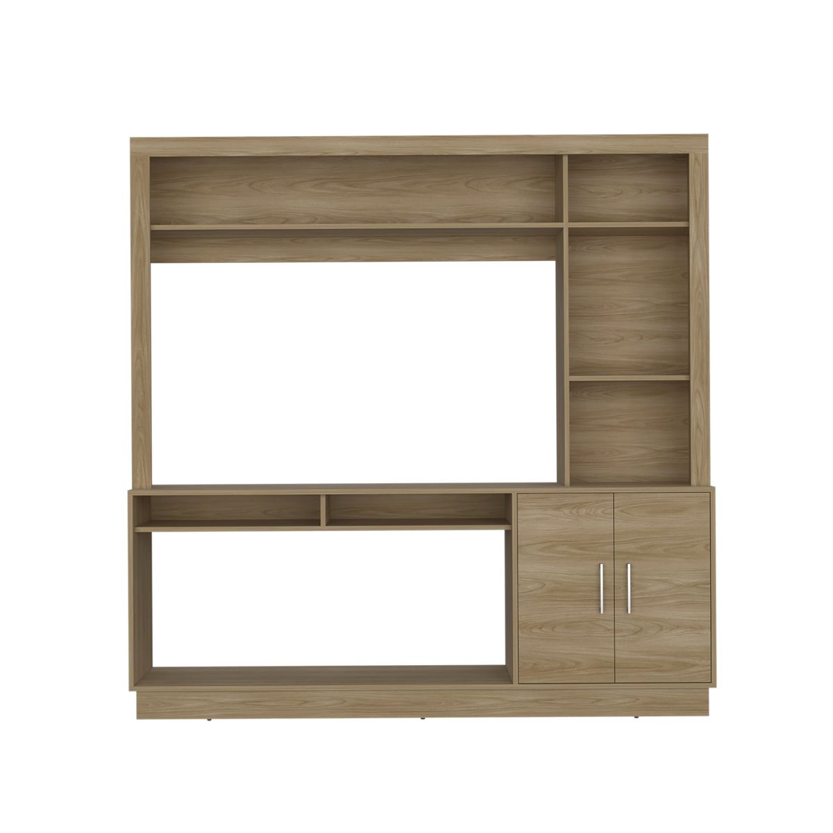 FMFURNITURE - Estante Tv 55 2 Puertas Café Claro