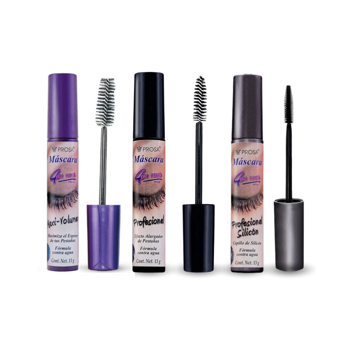 PROSA NATURAL - Mascaras Profesional 4 en 1 + Silicon + Maxi Volumen Prosa