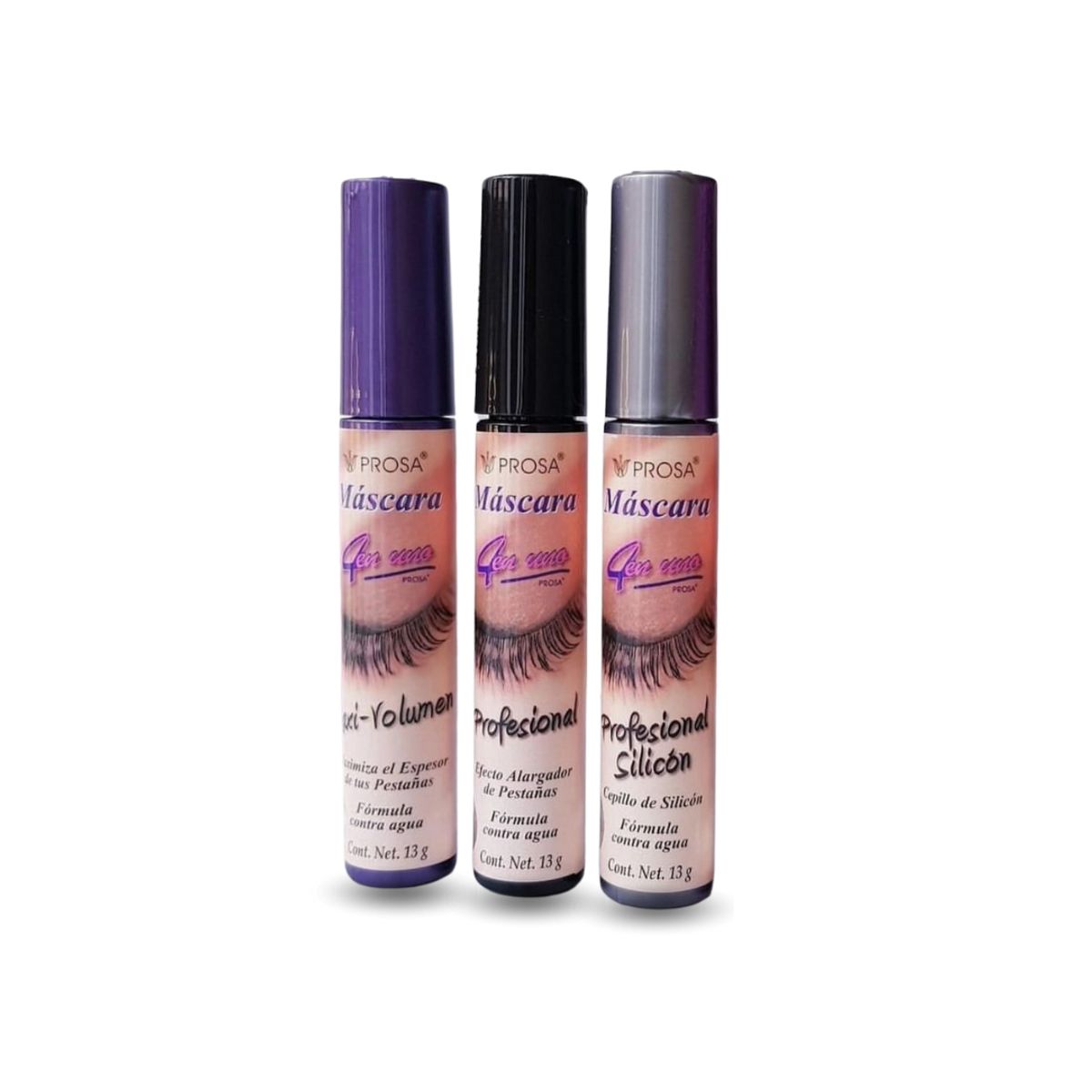PROSA NATURAL - Mascaras Profesional 4 en 1 + Silicon + Maxi Volumen Prosa