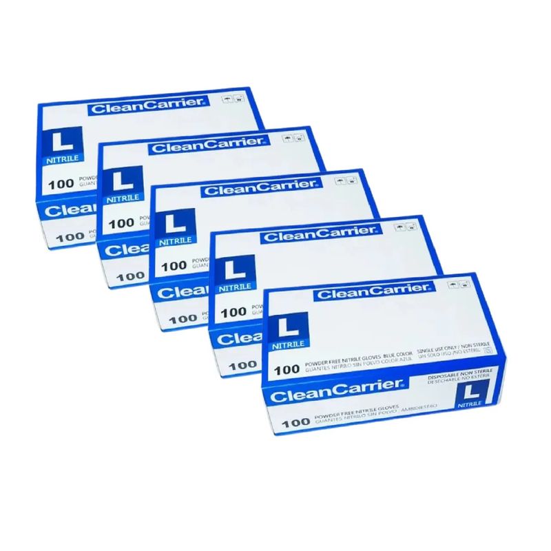 CLEANCARRIER - Guantes Nitrilo Azul Talla L Cleancarrier Pack X 500 Uni