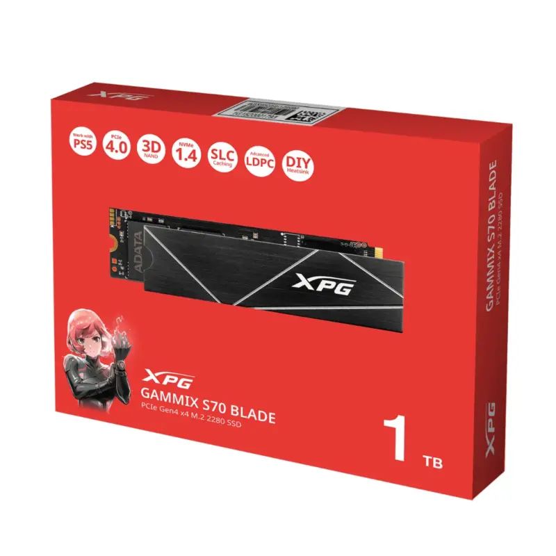 XPG - Unidad SSD XPG Gammix S70 Blade 1TB NVMe PCIe 4.0, 7.400MB/s