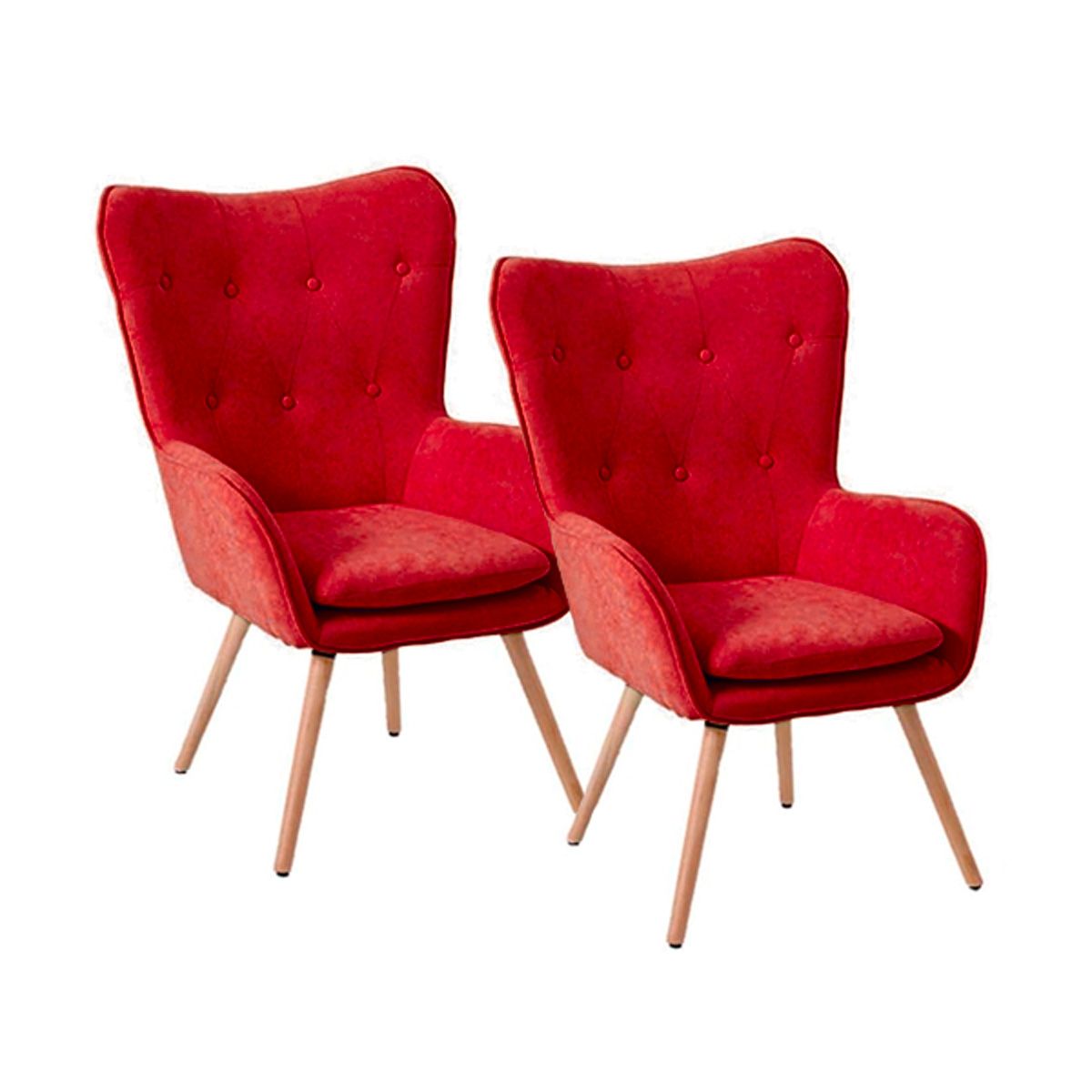 SDFIT - Set 2x Sillas Sitial Poltrona Marshall - Rojo - B5077-2