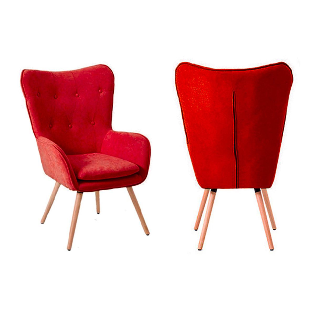 SDFIT - Set 2x Sillas Sitial Poltrona Marshall - Rojo - B5077-2