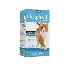 DRAG PHARMA - Herplex L Lisina 30ml Suplemento Para Gatos Dragpharma