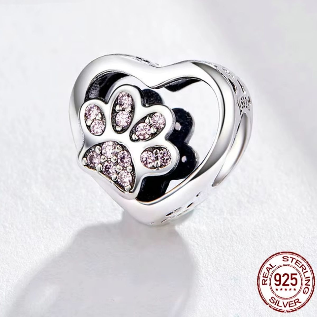 LK LUKSO - Charm Rosa Huella Perrito en Plata 925 