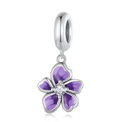 LK LUKSO - Charm Dije Flor Elegante Morado en Plata 925