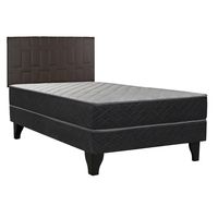 Cama Europea Apolo Black 1 plaza + Respaldo