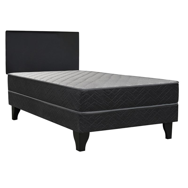 CELTA - Cama Europea Apolo Black 1 plaza + Respaldo
