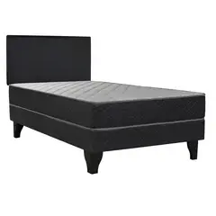 CELTA - Cama Europea Apolo Black 1 plaza + Respaldo