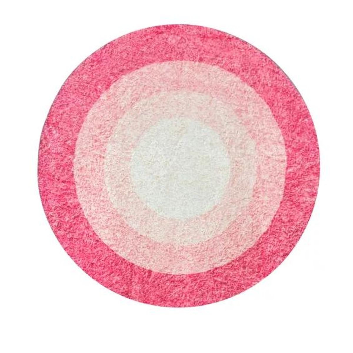 GENERICO - Alfombra Redonda 100 cm Super Suave Circulos Fucsia