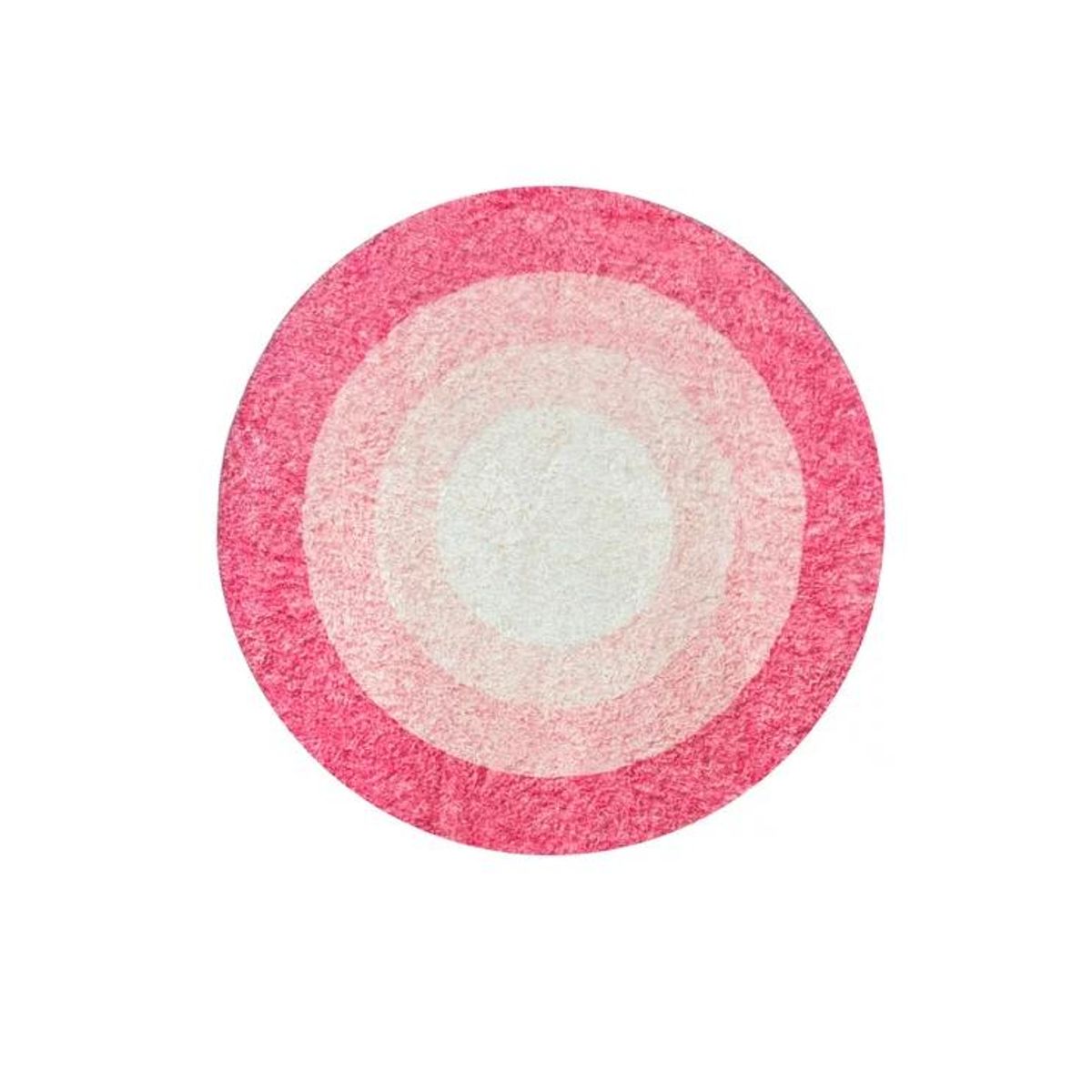 GENERICO - Alfombra Redonda 100 cm Super Suave Circulos Fucsia