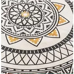 GENERICO - Alfombra Redonda 120 cm Quilín de LinoAlgodón Naranja