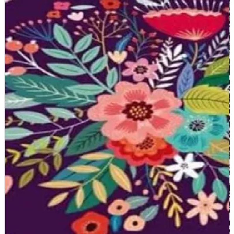 GENERICO - Alfombra Redonda 120 cm Quilín de LinoAlgodón Violeta