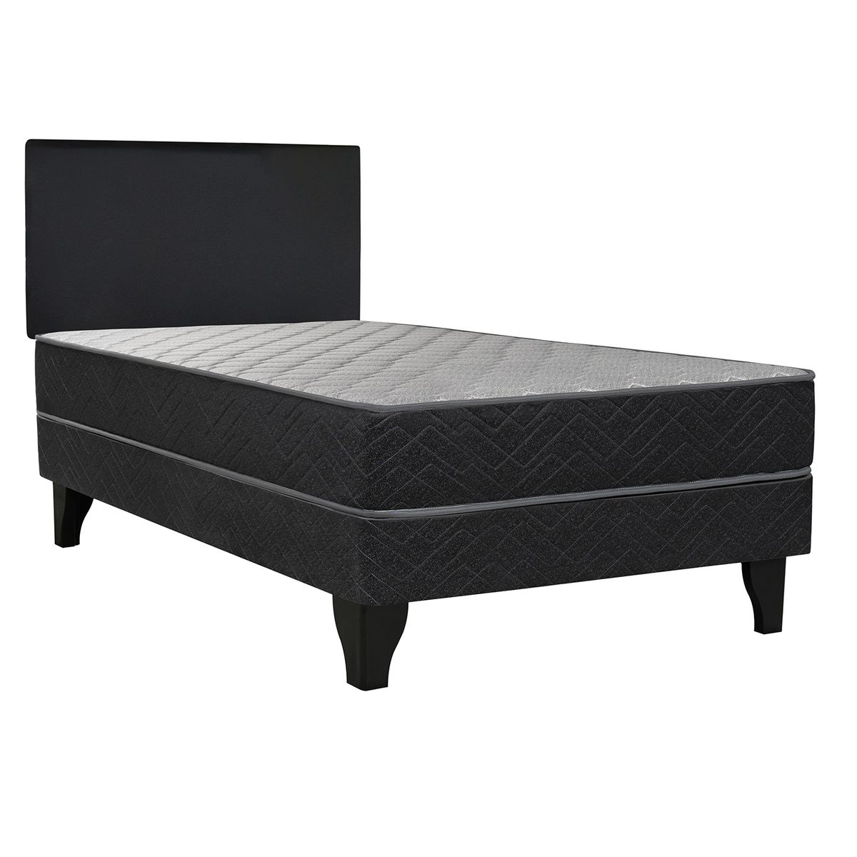 Cama Europea Apolo Black 1,5 plaza + Respaldo, marca CELTA - Foto Principal