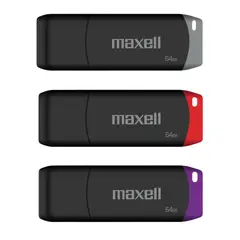 MAXELL - Pack 3 Pendrive Usbpd 64gb 2.0 Colores