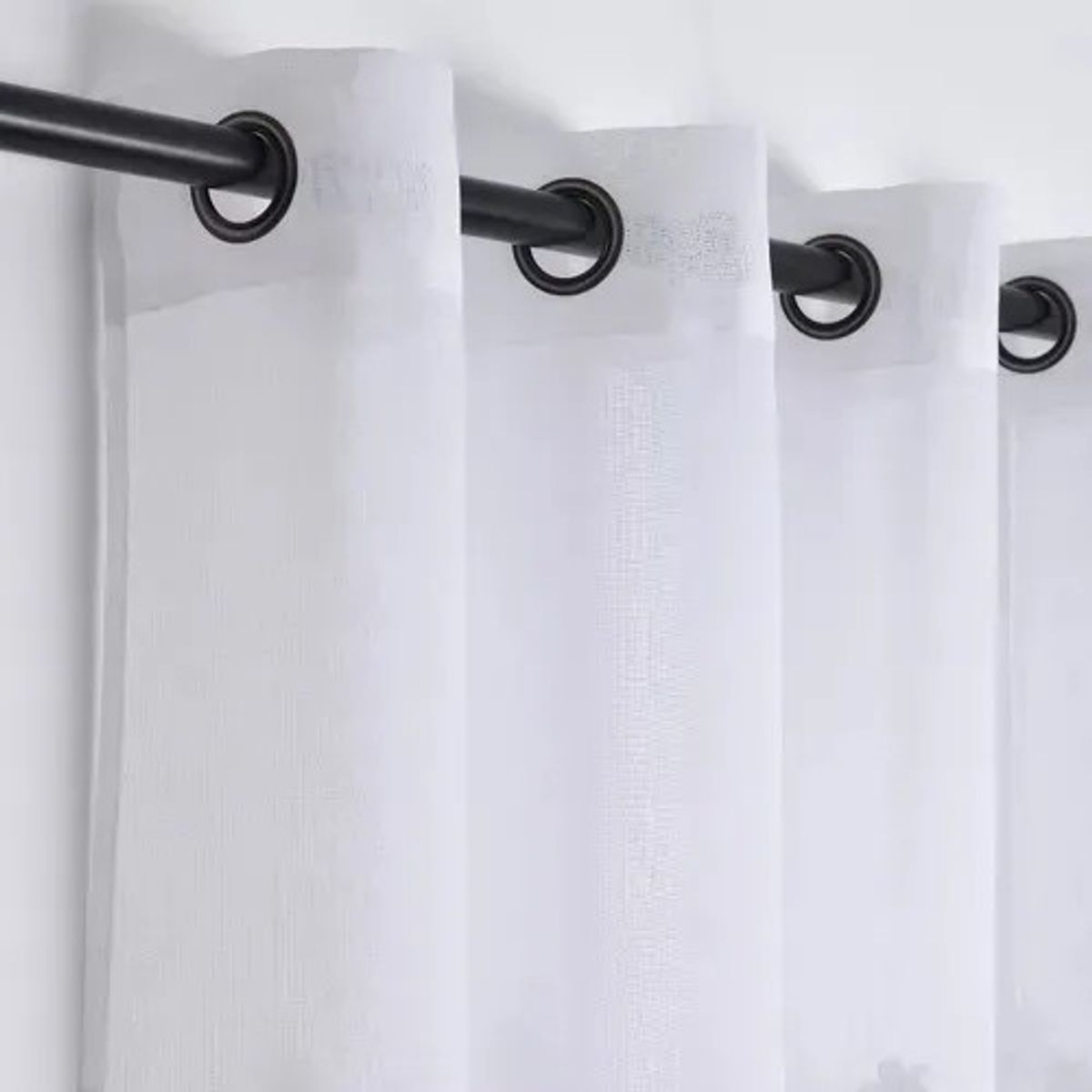 OKAY - Visillo Lino Brodado Con Argolla 140x220 Cm 2 Paño