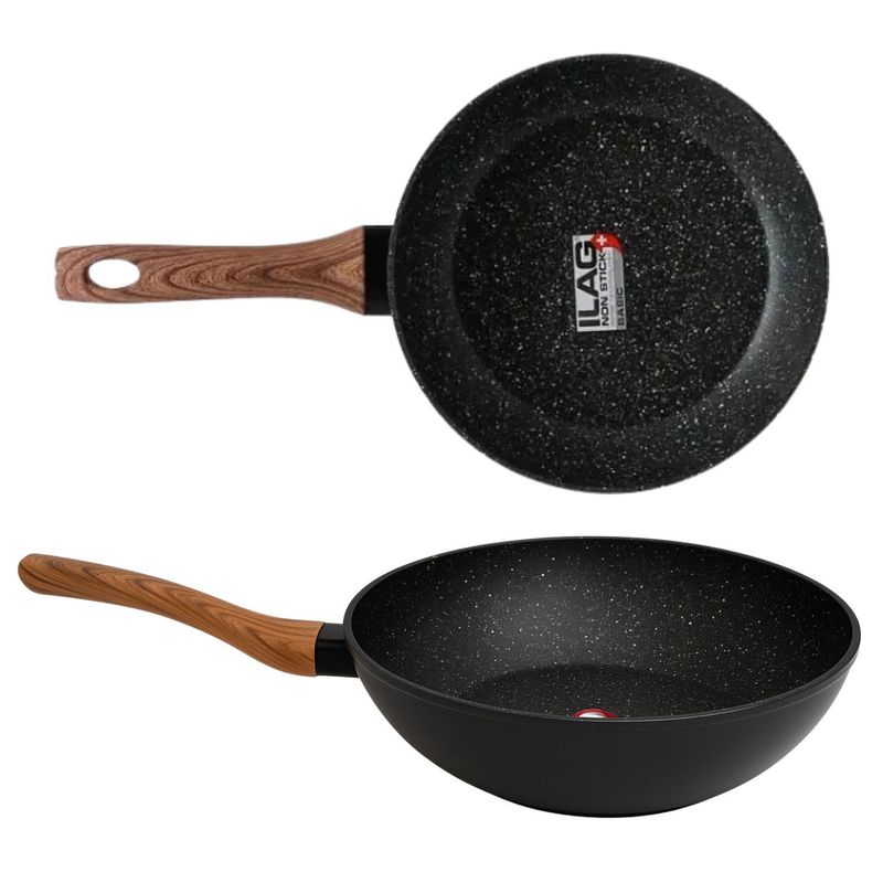 KEEP - Sarten Antiadherente 28cm + Wok 28cm Keep Granite Line