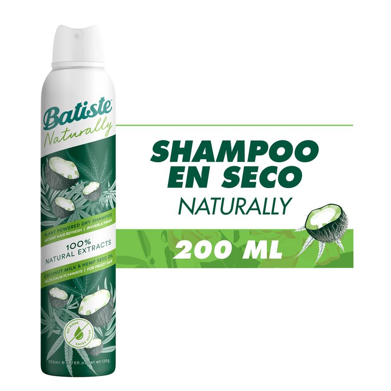 BATISTE - Shampoo En Seco Batiste Naturally Hemp & Coconut Milk 200 Ml
