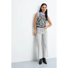 IO - Jeans Wide Leg Mujer Gris