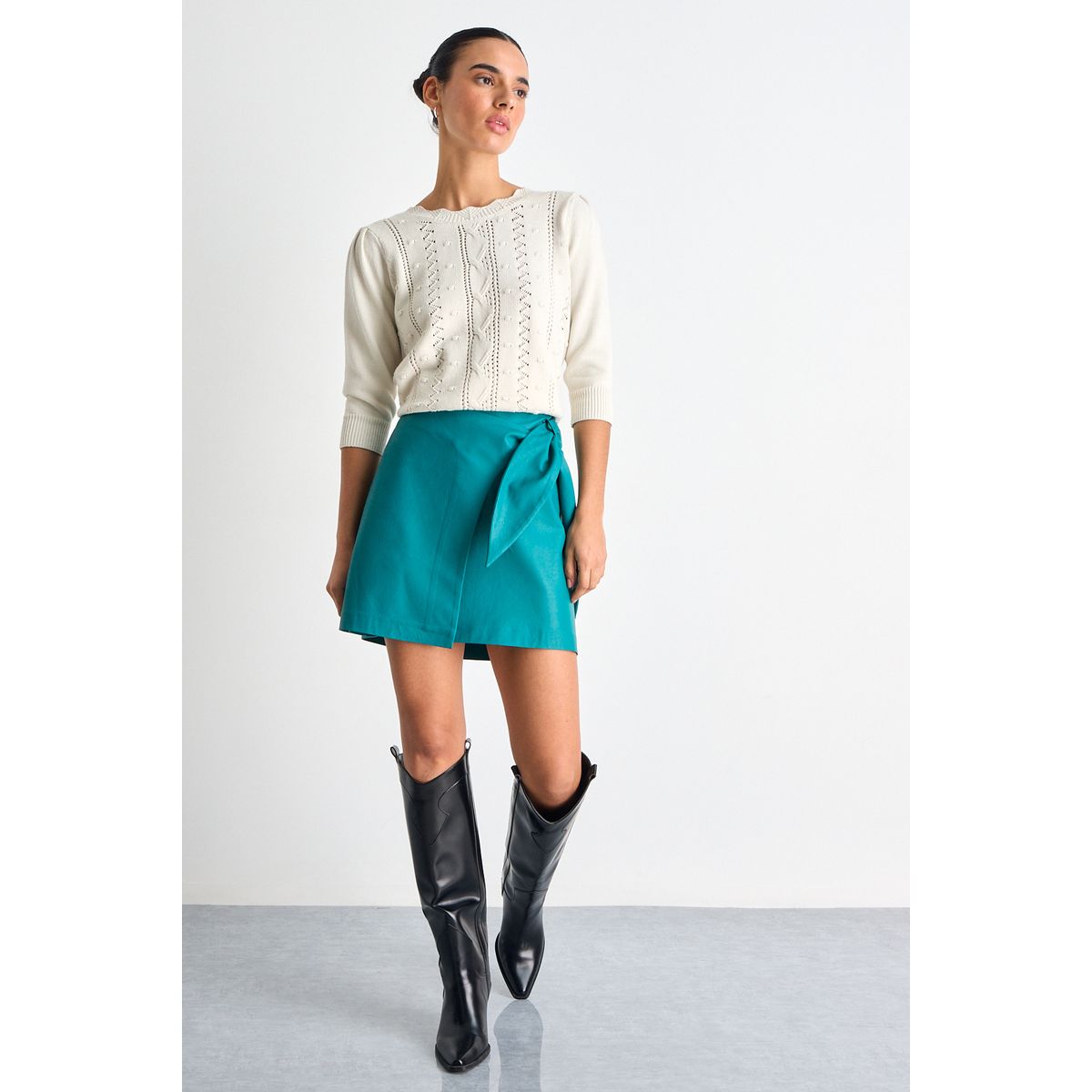 IO - Falda Corta Mujer Verde Oliva IO