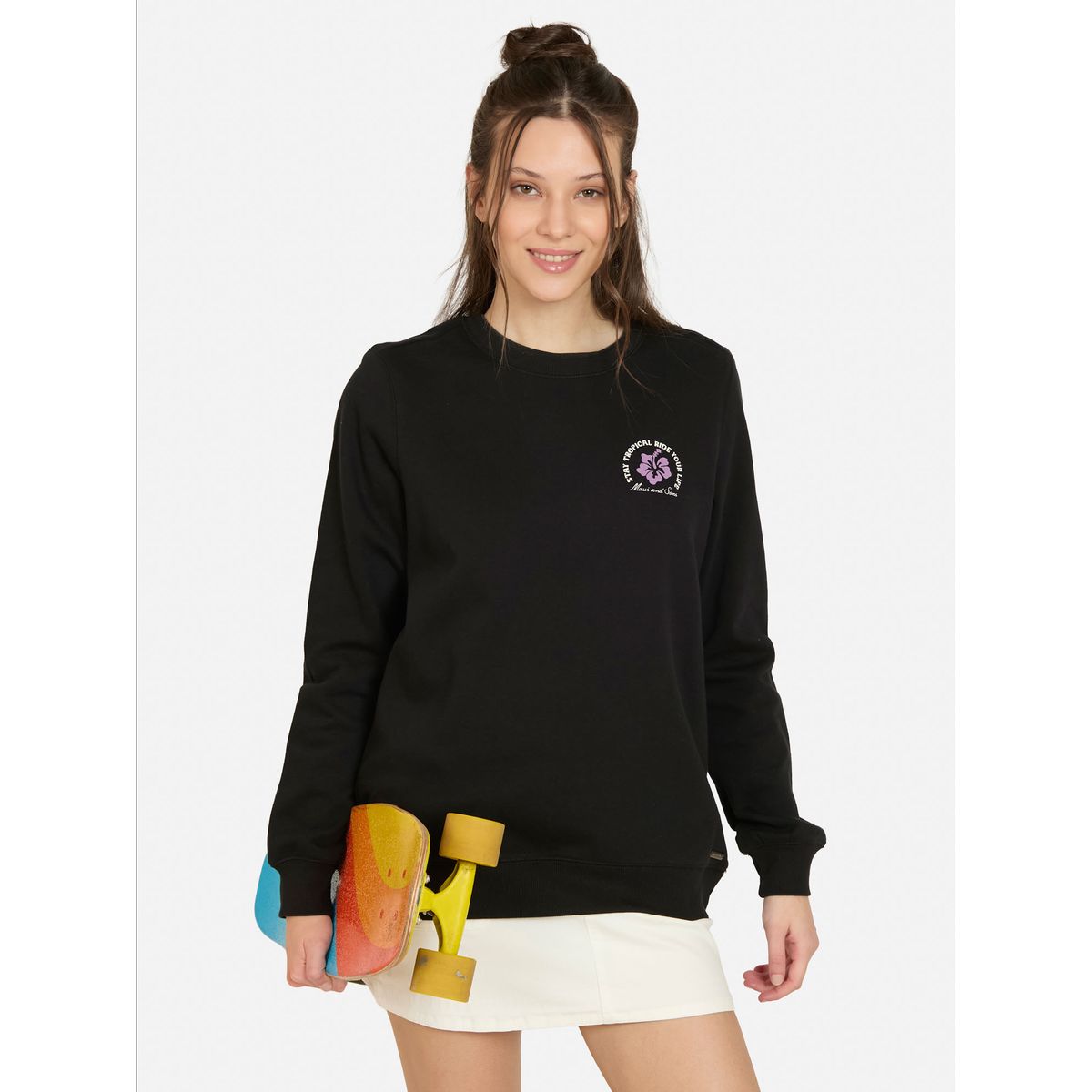 MAUI AND SONS - Poleron CR Coastira Negro Mujer Maui And Sons - Negro