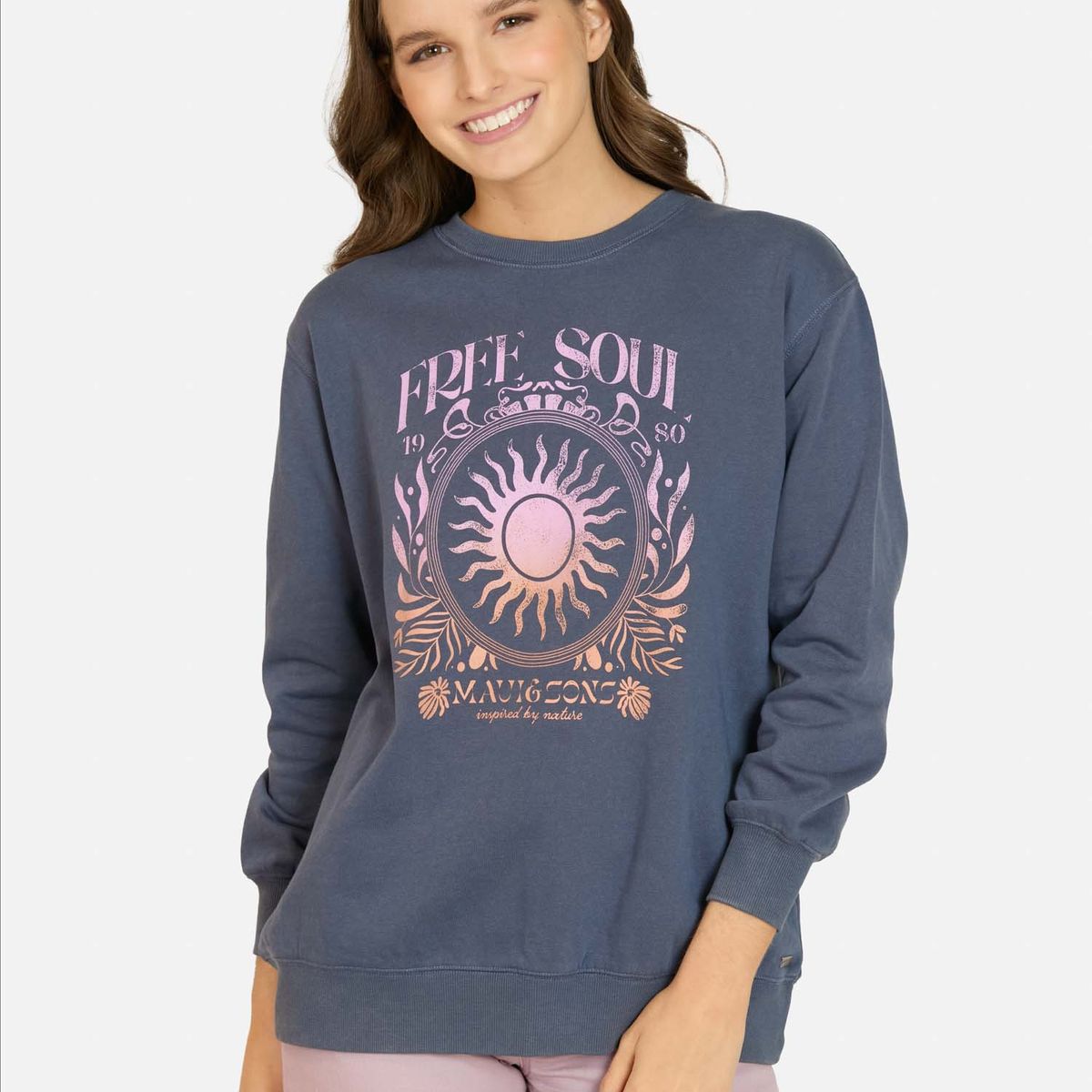 MAUI AND SONS - Poleron CR Tropalya Azul Mujer Maui And Sons - Azul