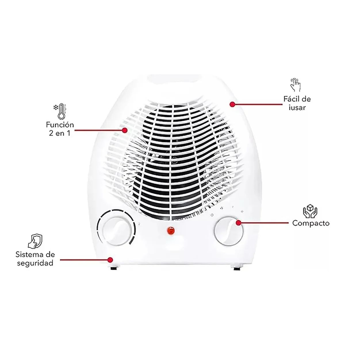 Calentador Termo Ventilador 2 Niveles Antivuelco 1800w Marca Palson, marca GENERICO - Foto Principal