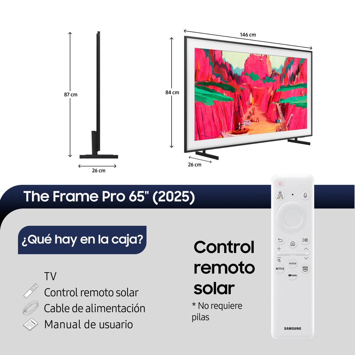 SAMSUNG - 65 The Frame Pro LS03FW Neo QLED 4K Art Mode Vision AI Smart TV 2025