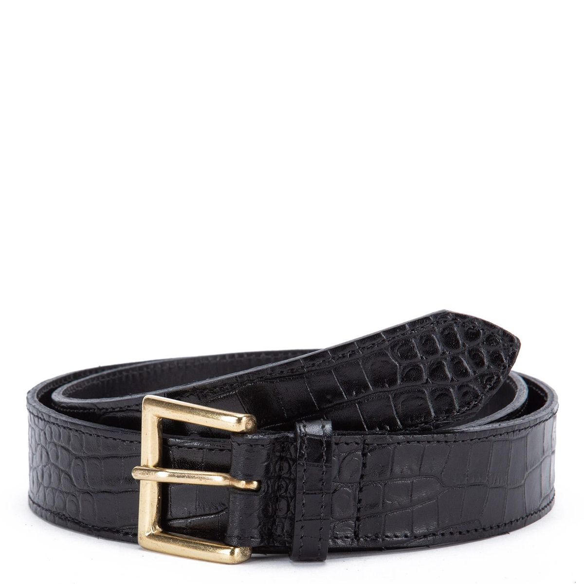 GACEL - Cinturon de cuero mujer Gacel negro