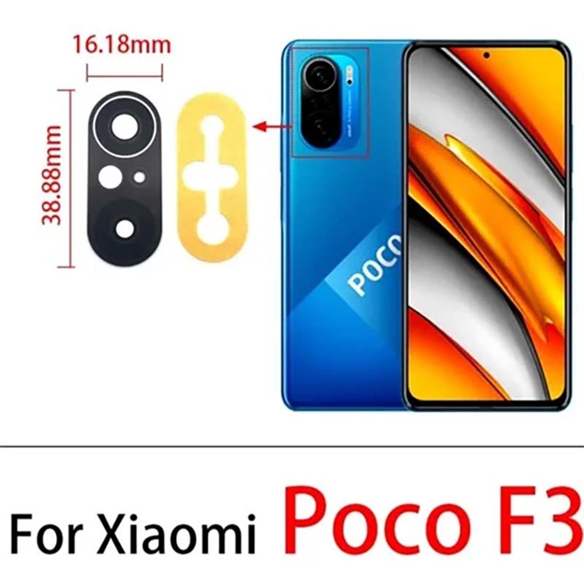 EON - Vidrio De Cámara Trasera Para Xiaomi Poco F3