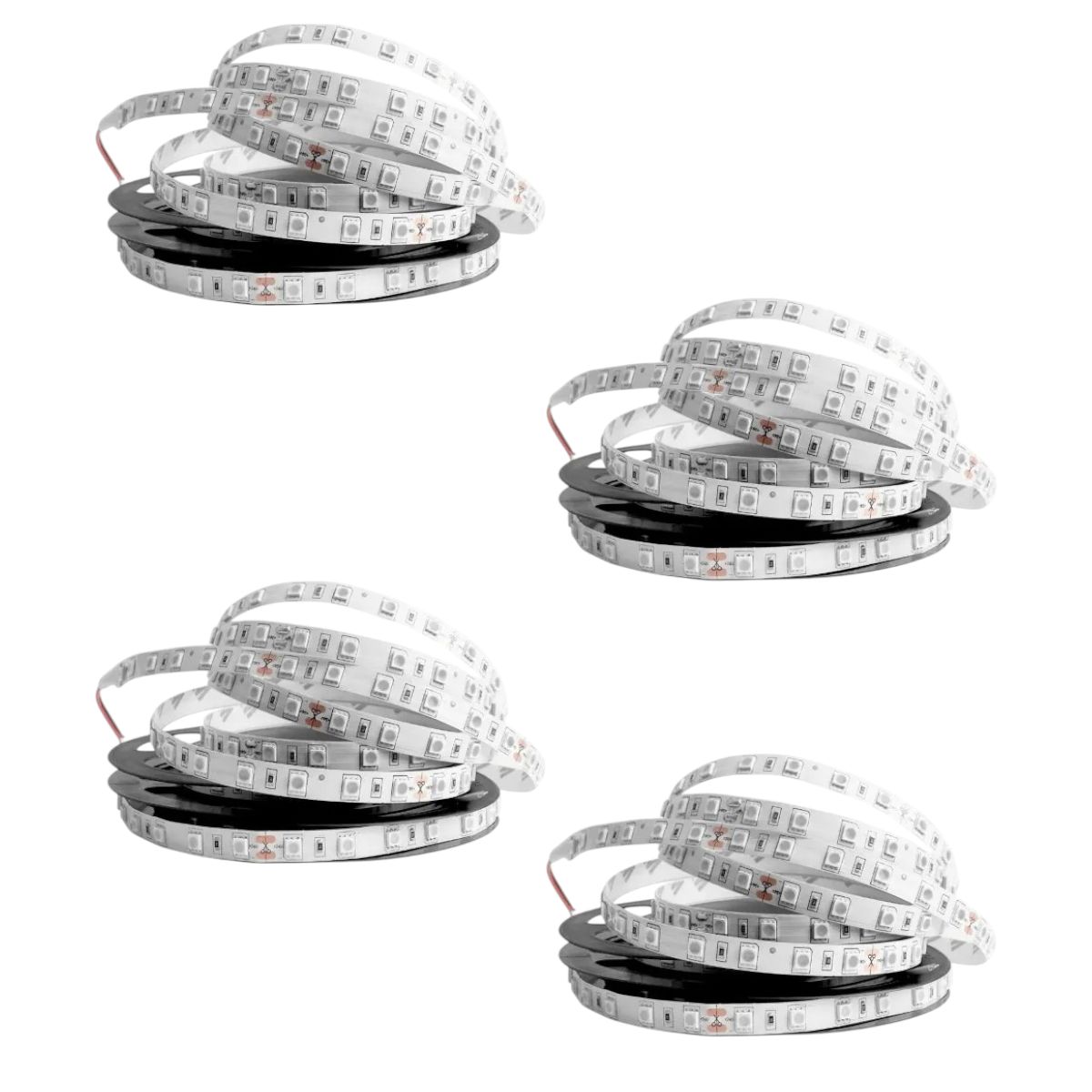 GENERICO - 4 Cintas Led 12V 4040 7W IP20 60Led/m 5mt Luz Rosada