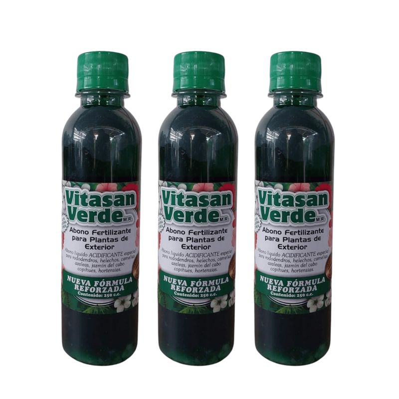 GENERICO - Pack 3 Vitasan Verde Abono fertilizante 250cc