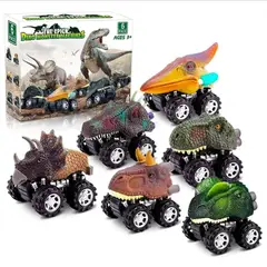 GENERICO - Set de Juego 6 Autos Dinosaurio A Friccion Juguete Niños