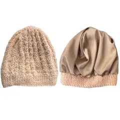 MARINA COLORINA - Gorro de lana con interior de satén damasco