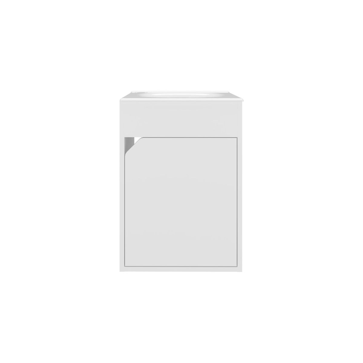 FMFURNITURE - Vanitorio Flotante 1 Puerta Blanco