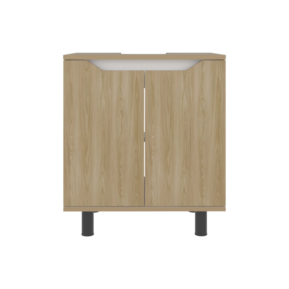FMFURNITURE - Mueble Para Lavamanos 2 Puertas Café Claro Y Blanco