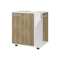 Mueble Para Lavamanos 1 Puerta Blanco Y Café Claro