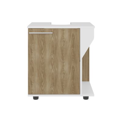 Imagen 2 del producto Mueble Para Lavamanos 1 Puerta Blanco Y Café Claro