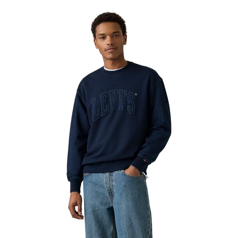 LEVIS - Polerón Hombre Premium Graphic Crew Azul Levis