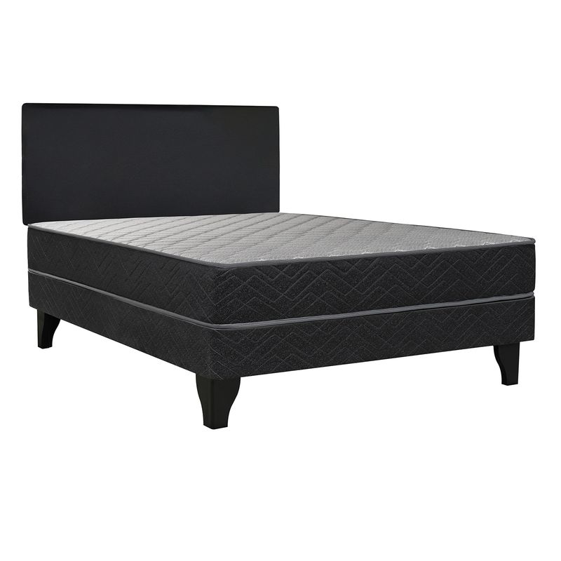 CELTA - Cama Europea Apolo Black 2 plazas + Respaldo