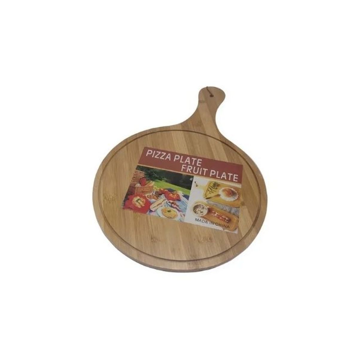 GENERICO - Plato De Madera Para Pizza Alimentos 30 Cm Tabla Picoteo