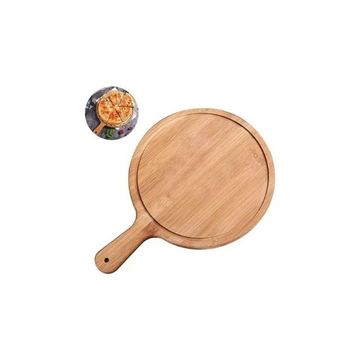 GENERICO - Plato De Madera Para Pizza Alimentos 30 Cm Tabla Picoteo