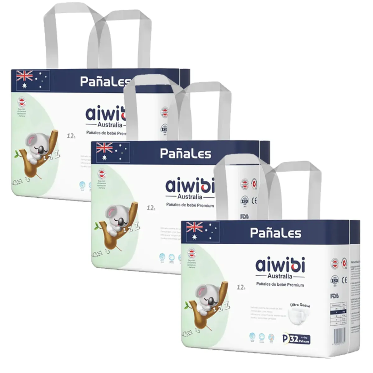 AIWIBI - Pañal Aiwibi Premium X3 P 32 (96 Pañales)