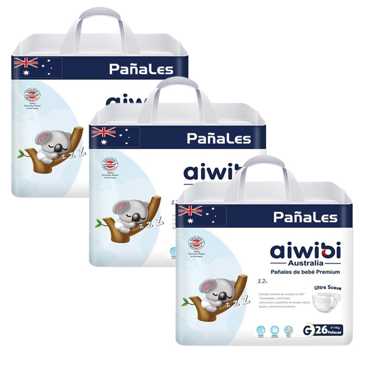 AIWIBI - Pañal Aiwibi Premium X3 G 26 (78 Pañales)