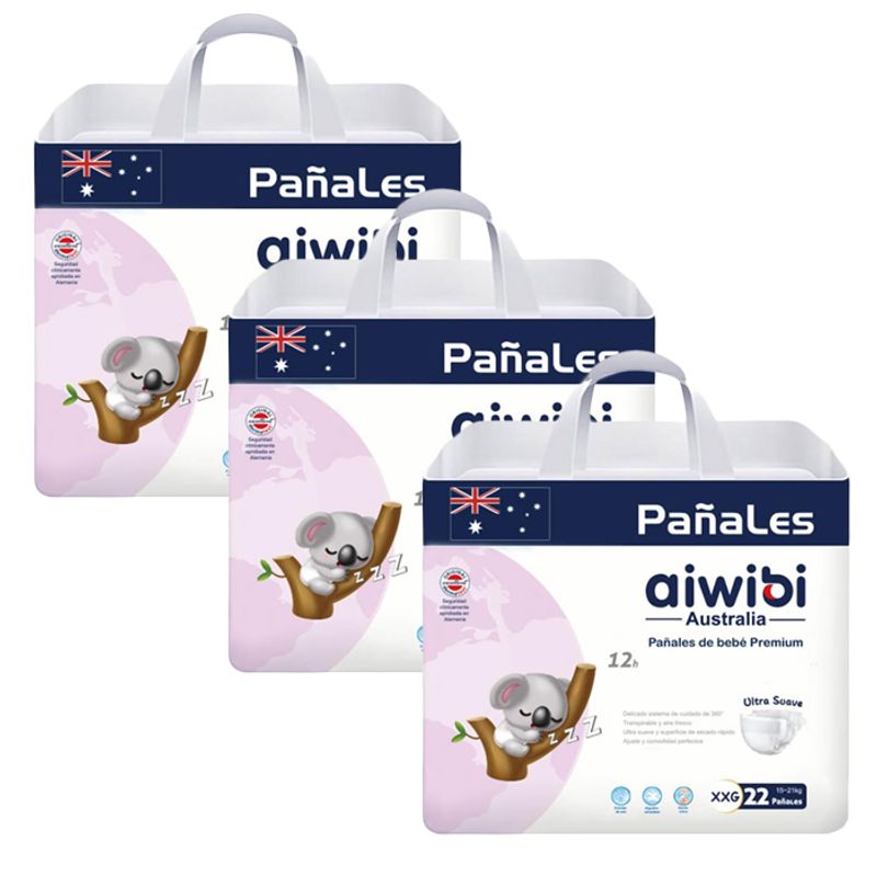 AIWIBI - Pañal Aiwibi Premium X3 XXG 22 (66 Pañales)